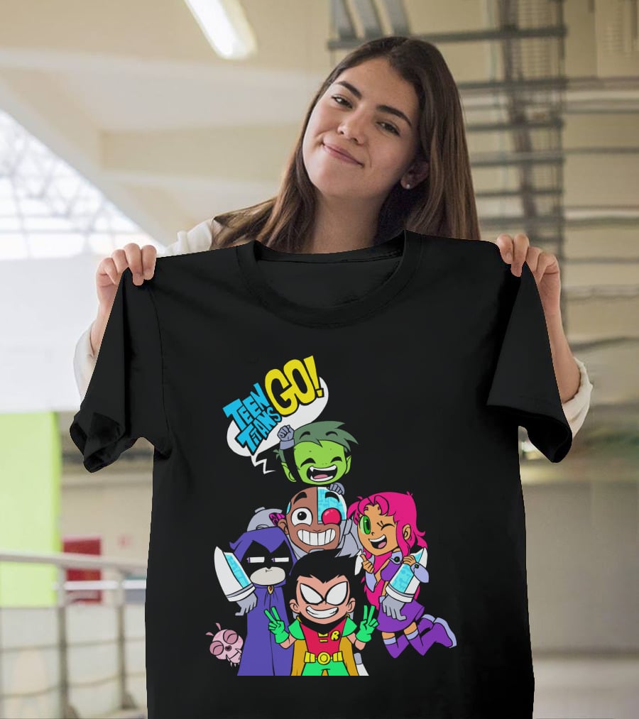 Teen Titans Go Animated Characters Group T-Shirt
