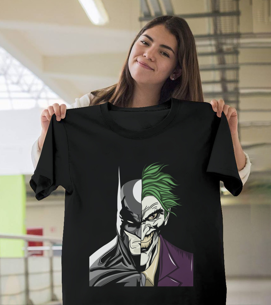 Split Face Batman Joker Fusion Iconic T-Shirt