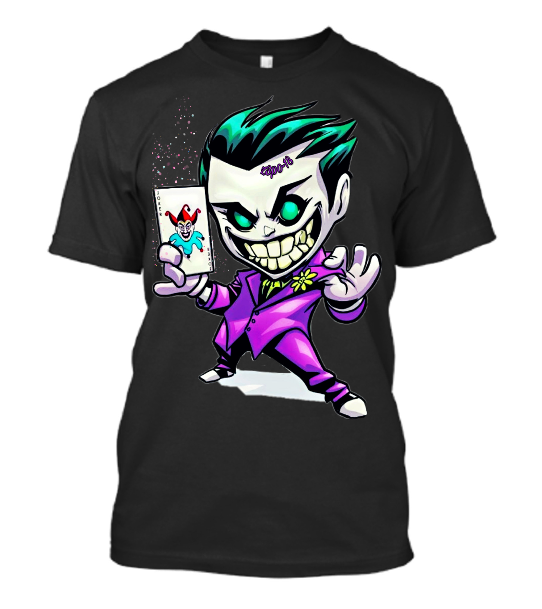 Joker 2012 Cartoon Grinning Character With Joker Card T-Shirt