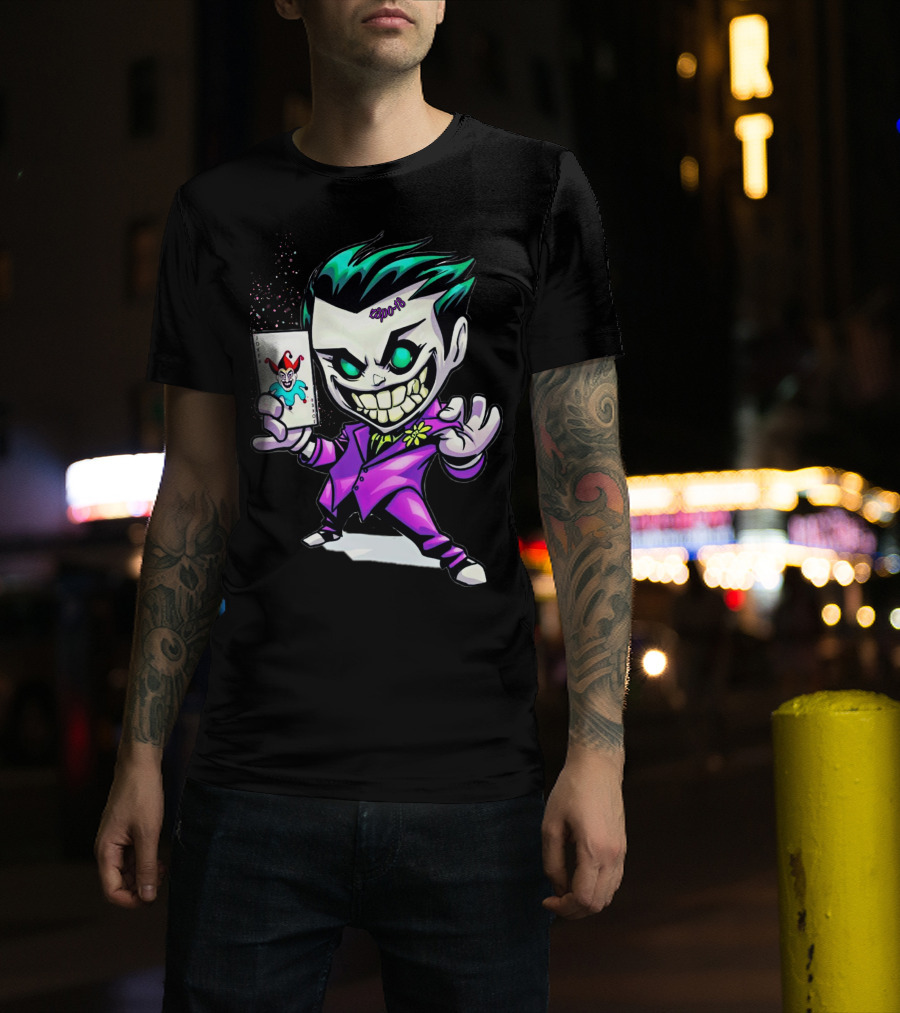 Joker 2012 Cartoon Grinning Character With Joker Card T-Shirt