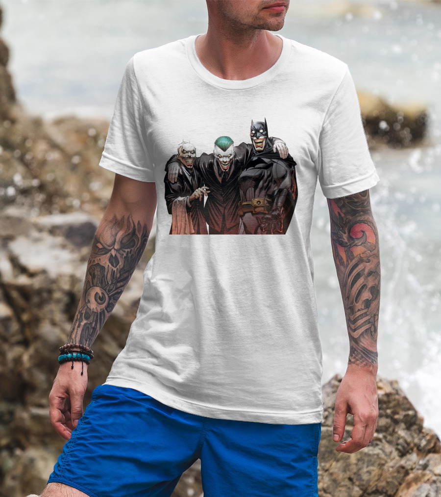 The Joker Batman Three-Face Grinning Trio T-Shirt