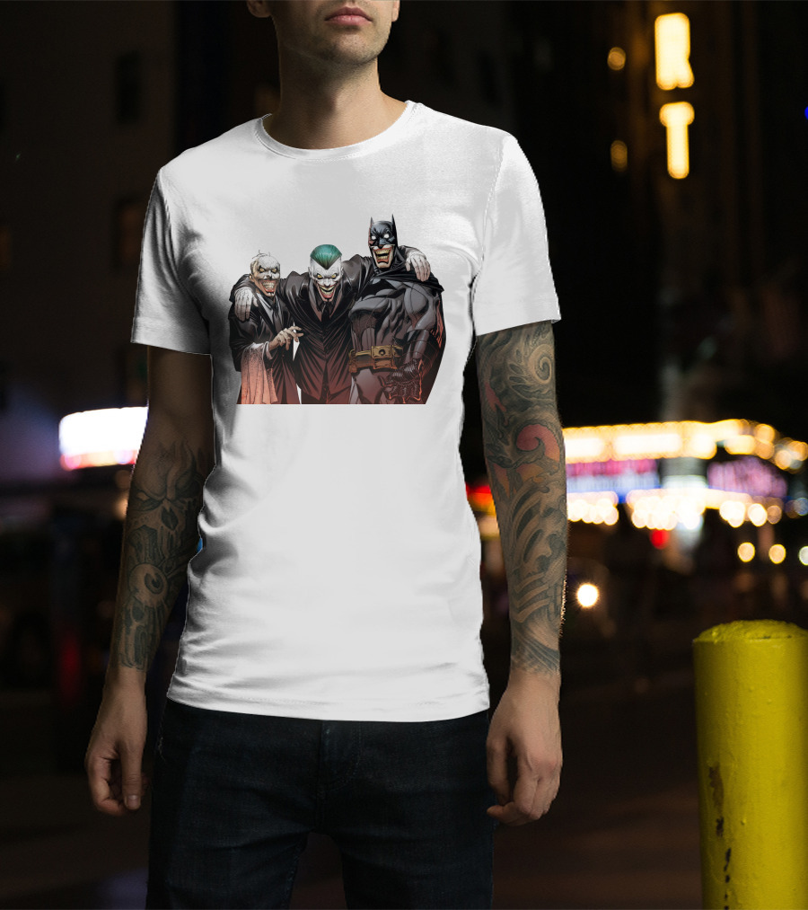 The Joker Batman Three-Face Grinning Trio T-Shirt