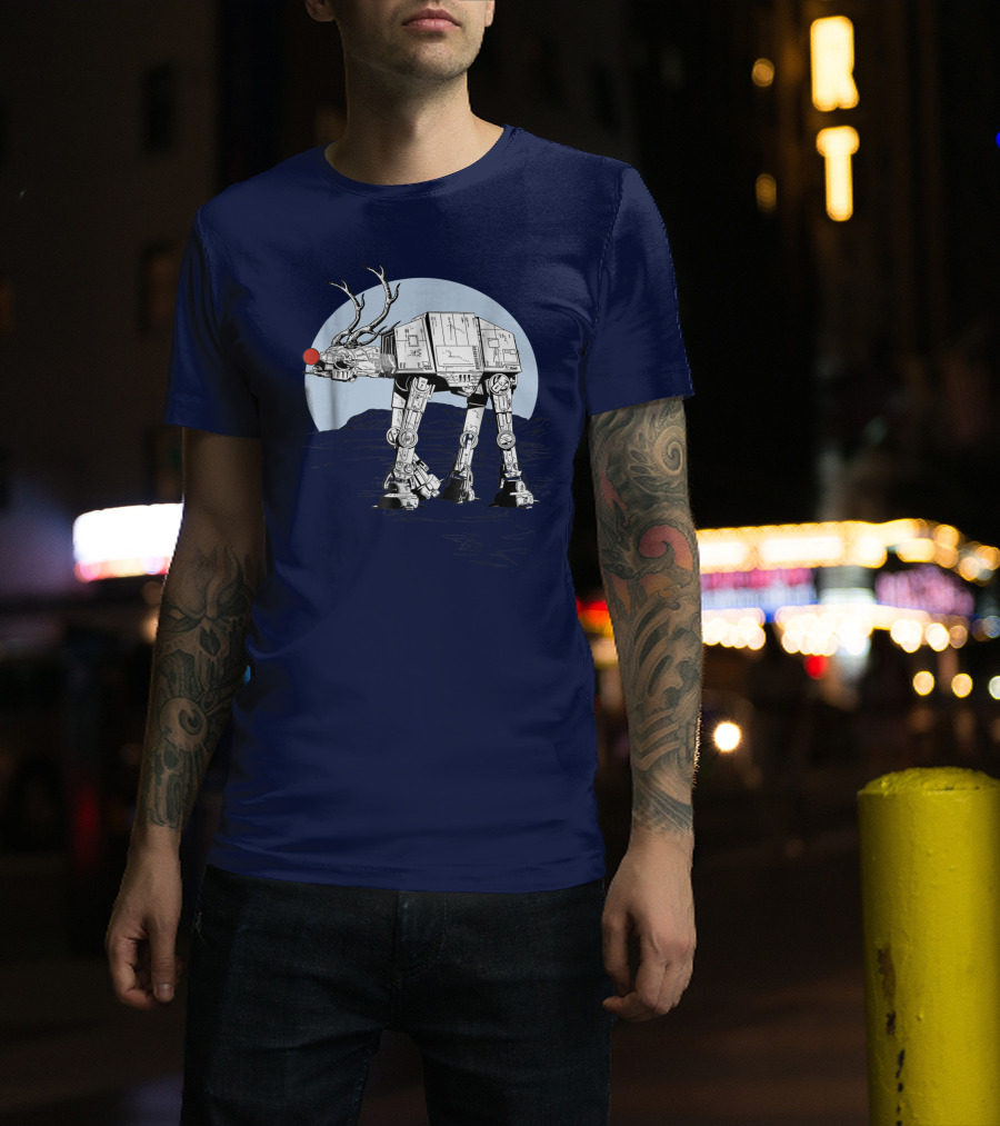 Star Wars Rudolph AT-AT Walker Moonlit Scene T-Shirt