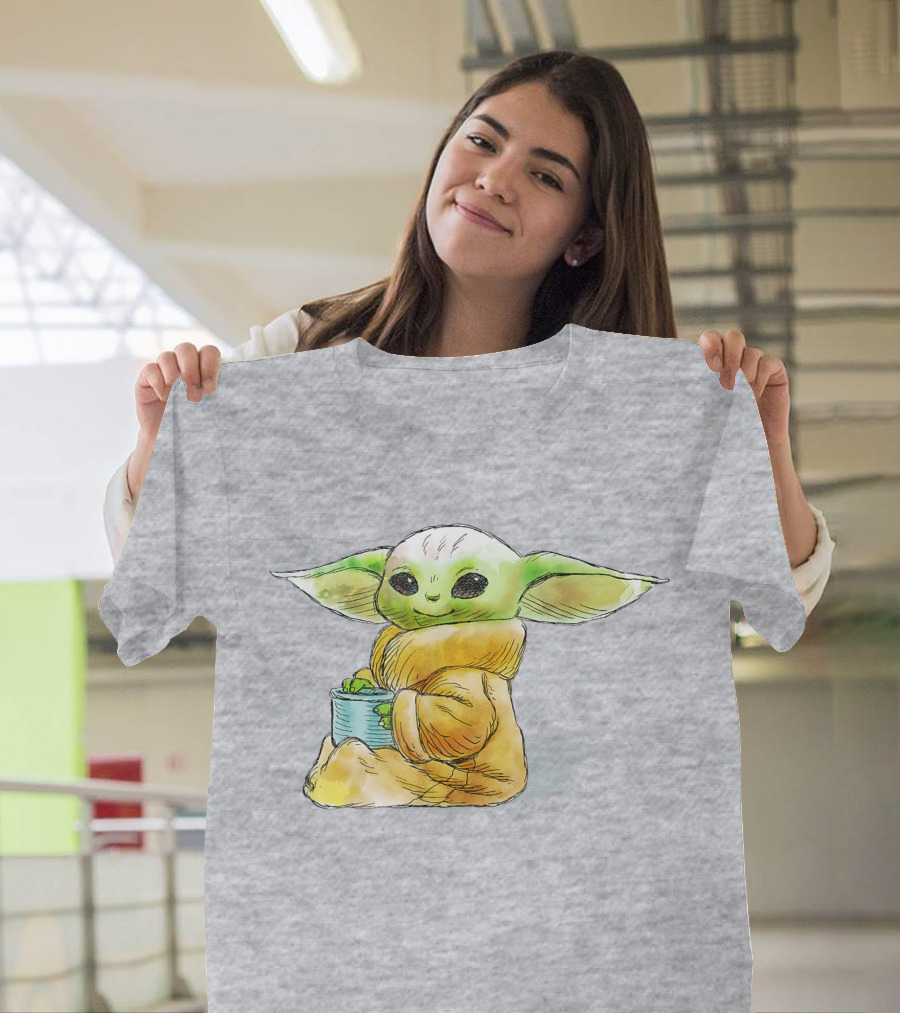 Star Wars The Mandalorian The Child Baby Yoda Drinking Soup T-Shirt