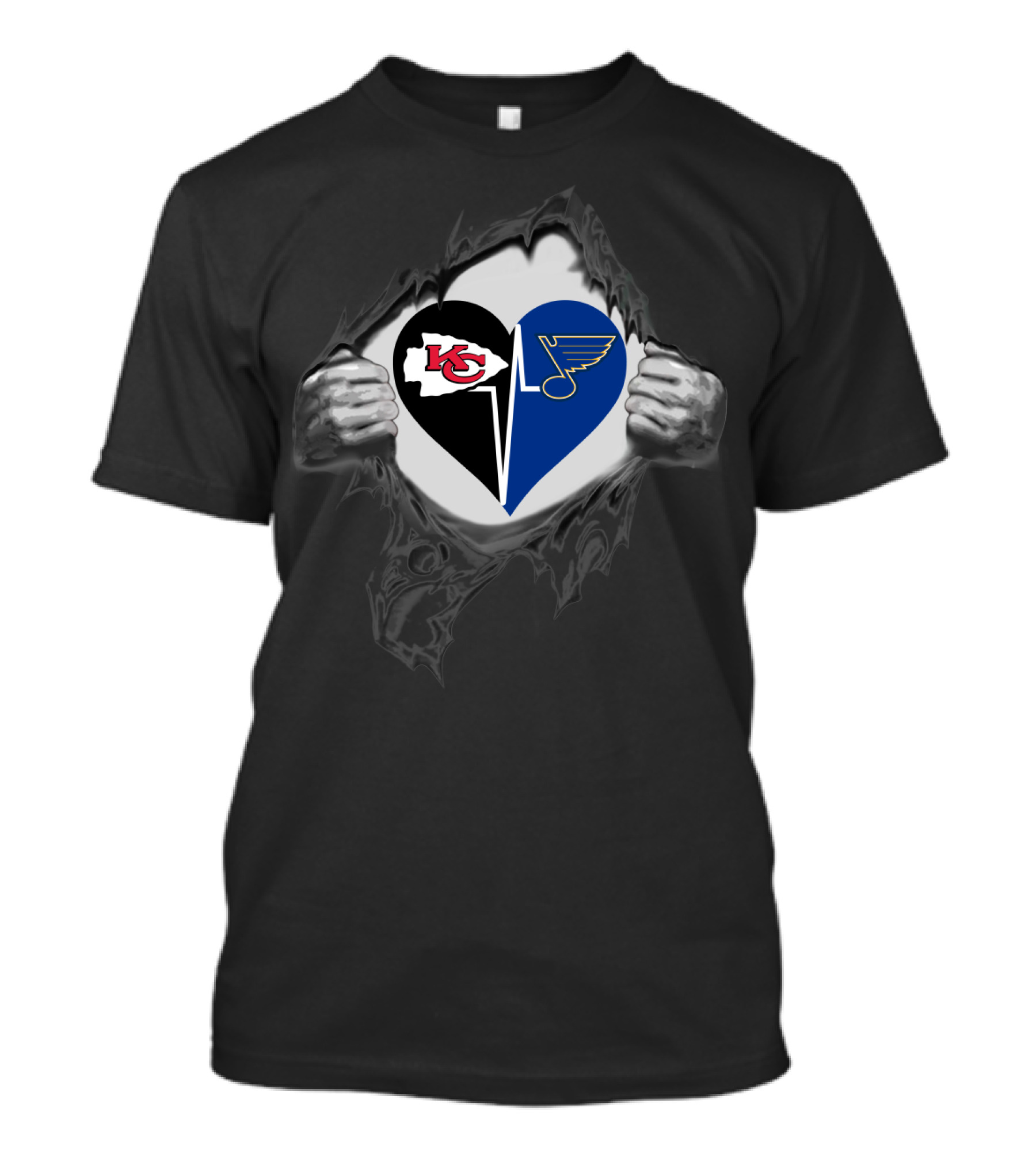 Kansas City Chiefs And St. Louis Blues Heart T-Shirt