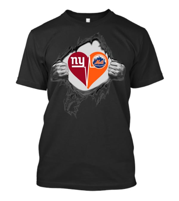 Ny Giants And Mets Heartbeat T-Shirt