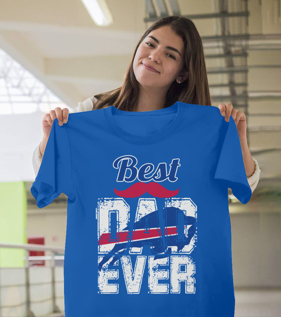 Best Dad Ever Buffalo Football Fan Mustache T-Shirt