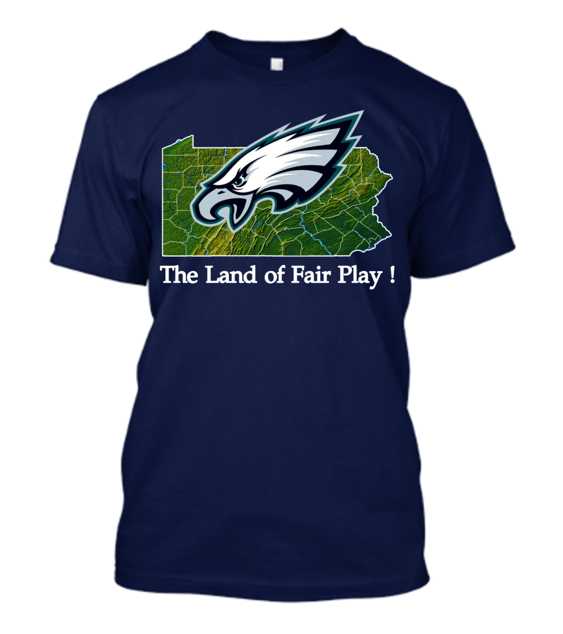 Philadelphia Eagles The Land Of Fair Play Pennsylvania Map T-Shirt