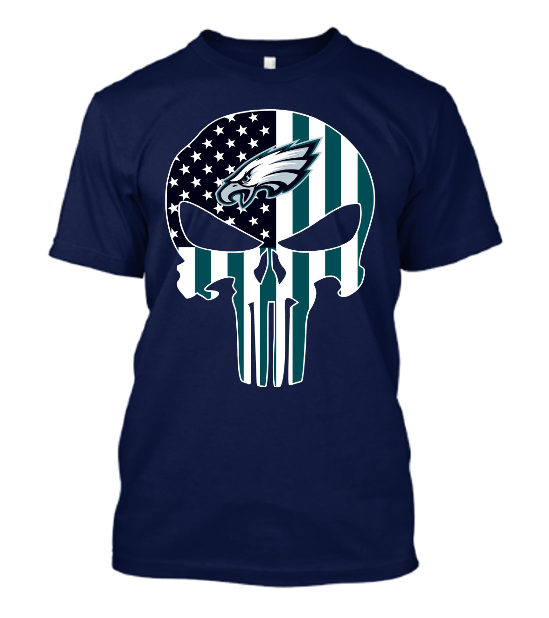 Philadelphia Eagles American Flag Punisher Skull T-Shirt