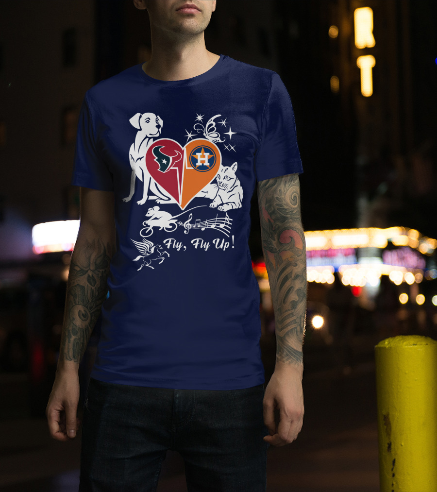Houston Texans And Astros Love Fly Fly Up T-Shirt