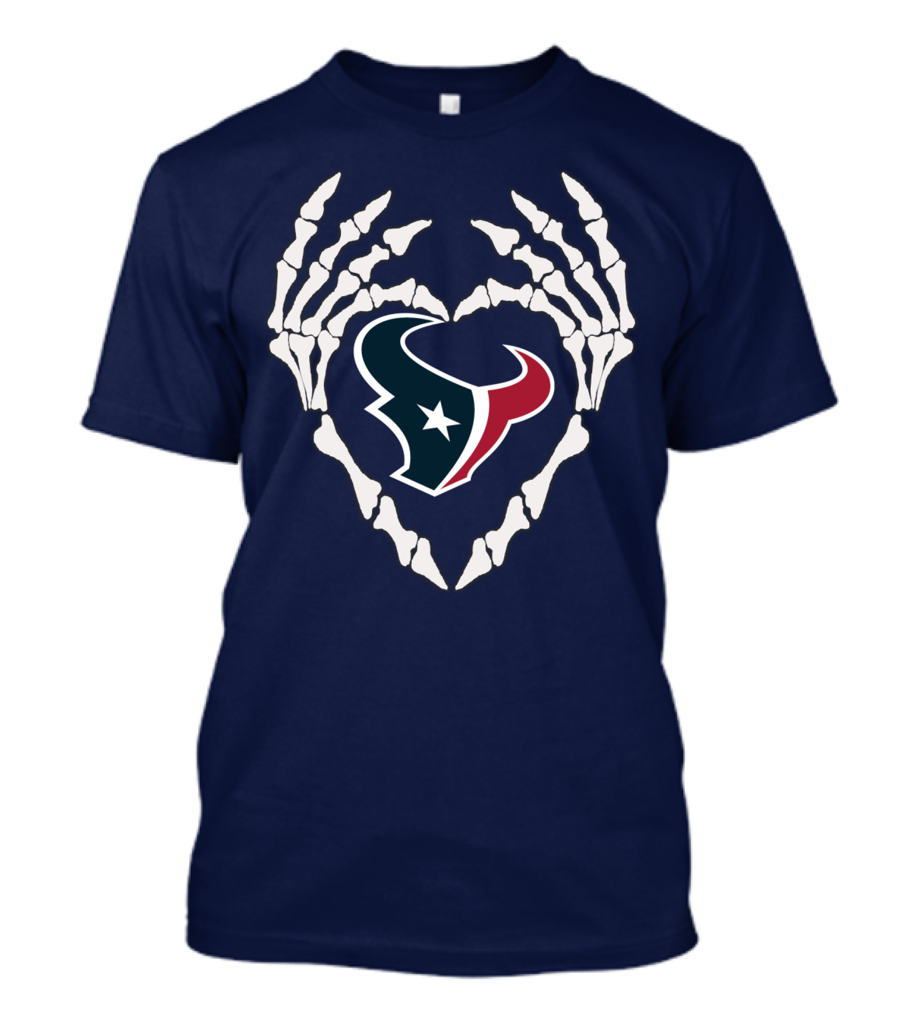 Texans Skeleton Hands Heart T-Shirt