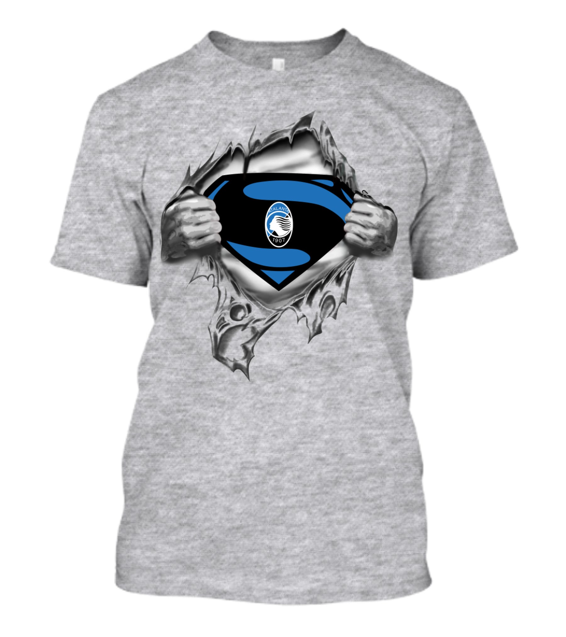 Atalanta 1907 Emblem With Superhero Tear T-Shirt