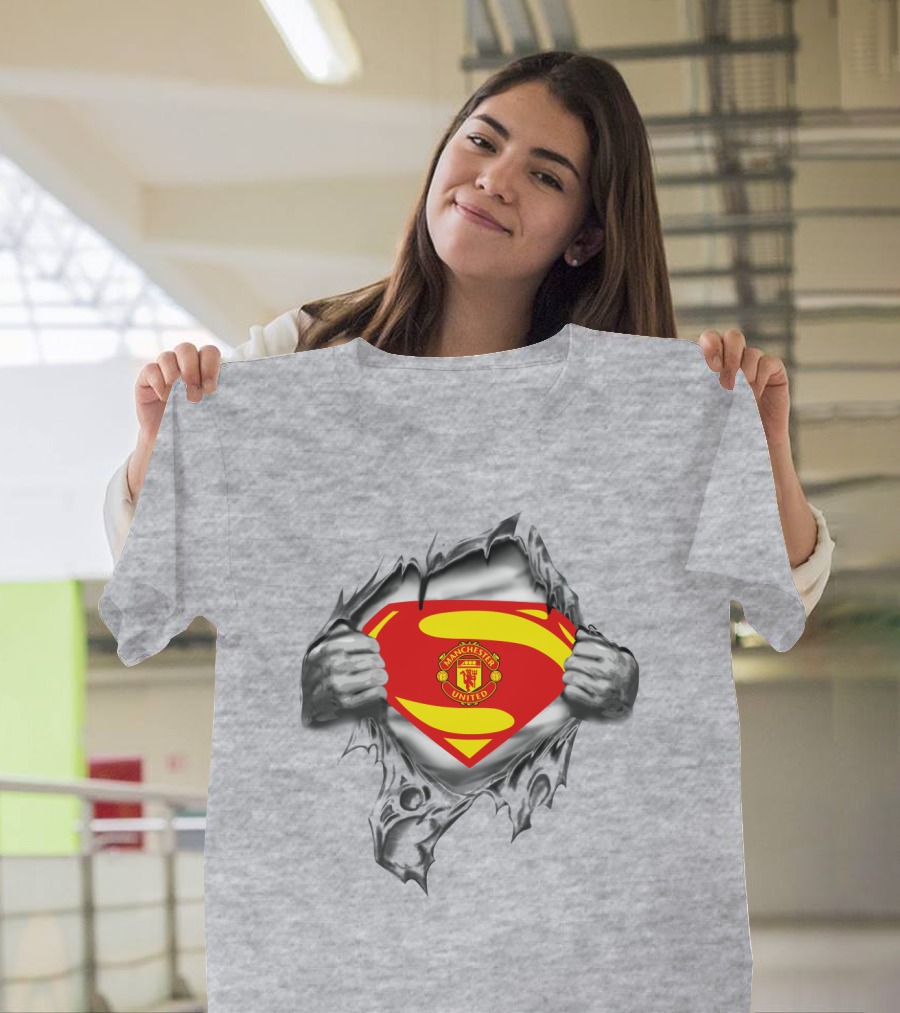 Superman Manchester United Crest Rip Open T-Shirt