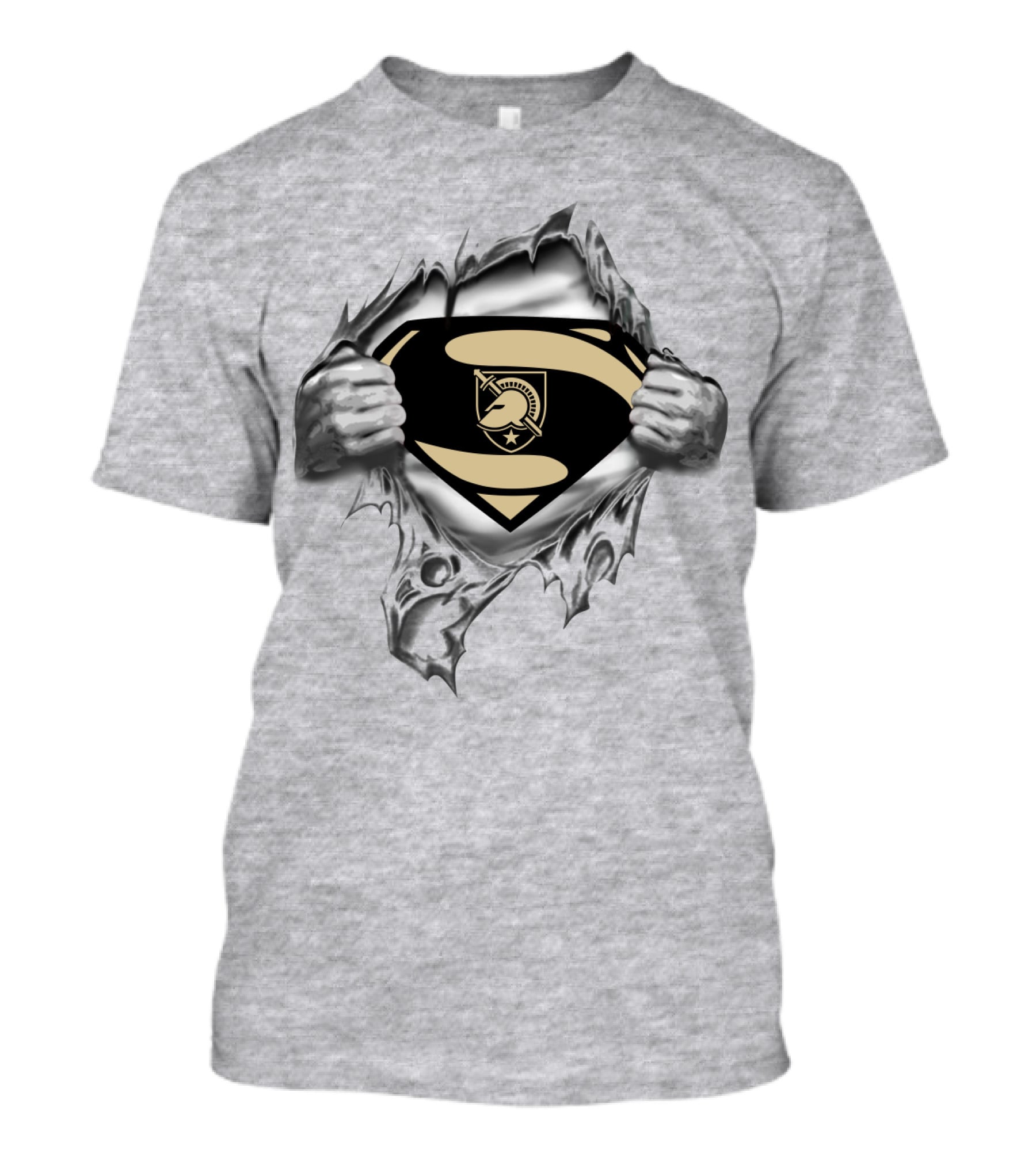 Army Black Knights Superman Logo Burst Through T-Shirt