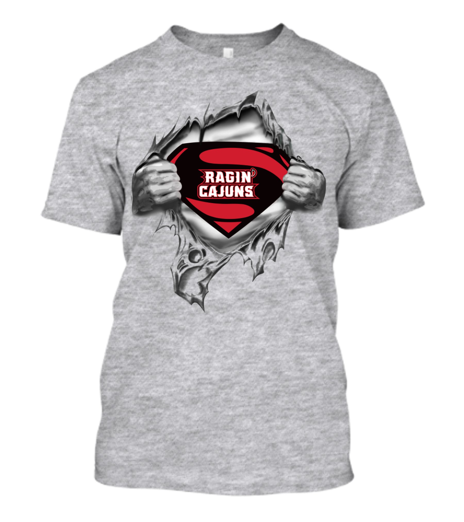 Superhero Style Louisiana Ragin Cajuns T-Shirt