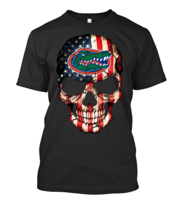 Florida Gators American Flag Skull T-Shirt