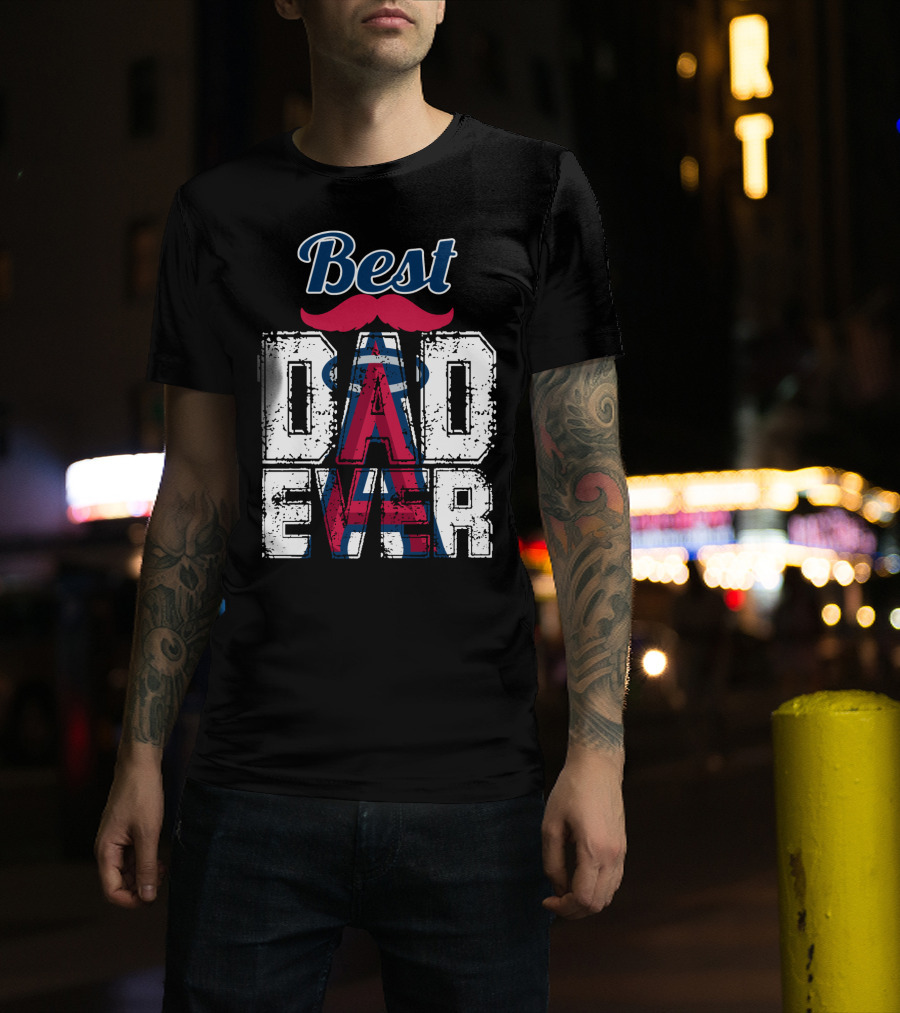 Best Dad Ever Angels Mustache T-Shirt