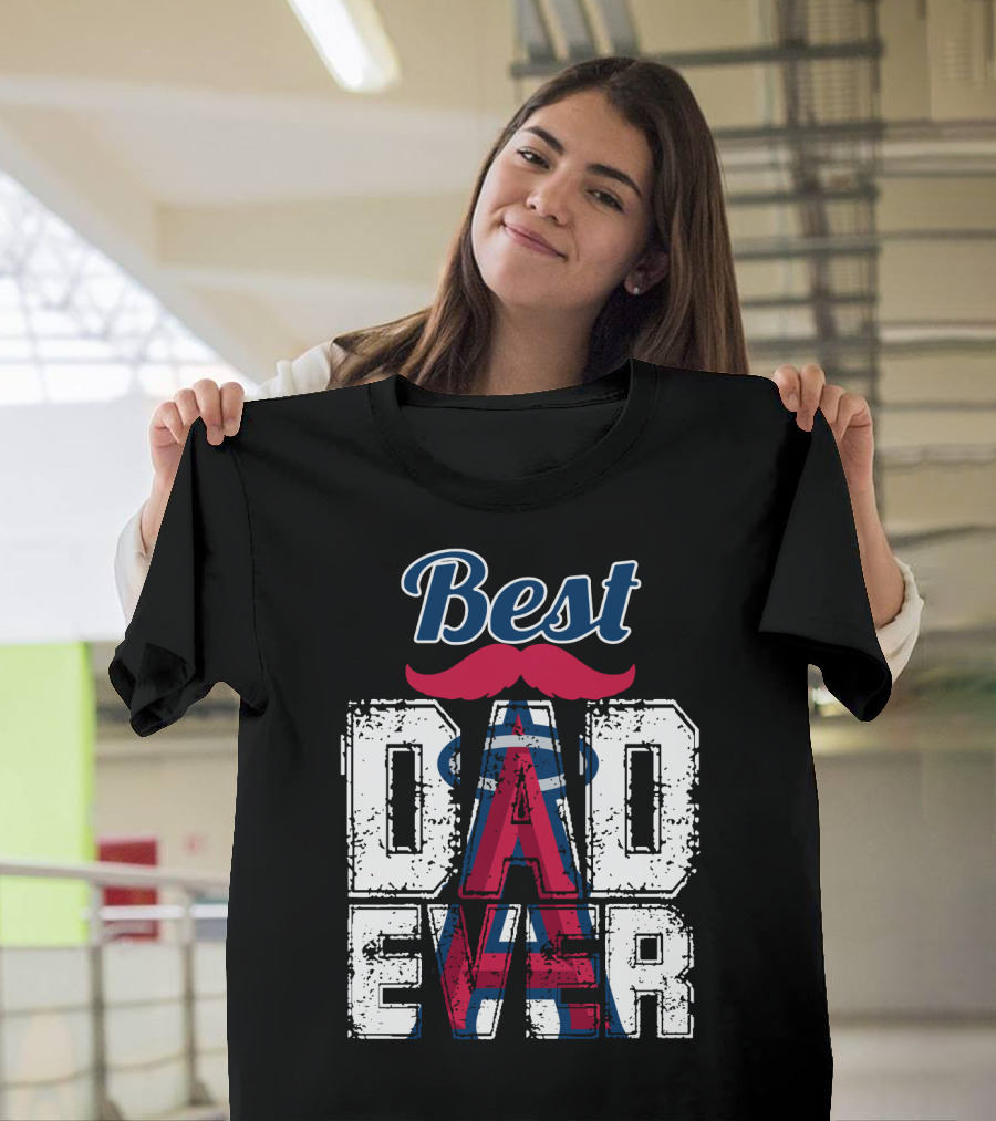 Best Dad Ever Angels Mustache T-Shirt