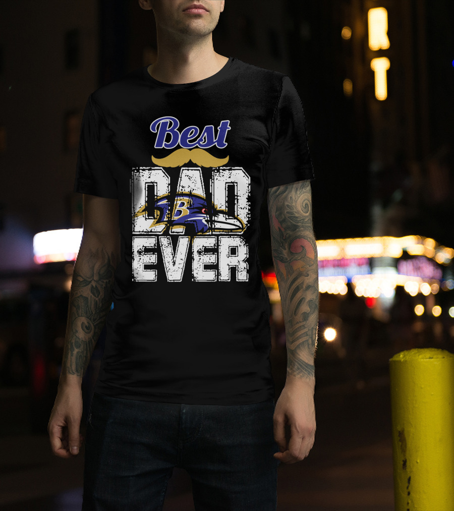 Best Dad Ever Ravens B T-Shirt