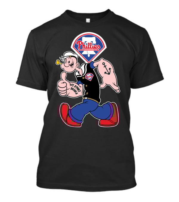 Phillies Popeye Thumbs Up Phillies Logo Retro Style T-Shirt