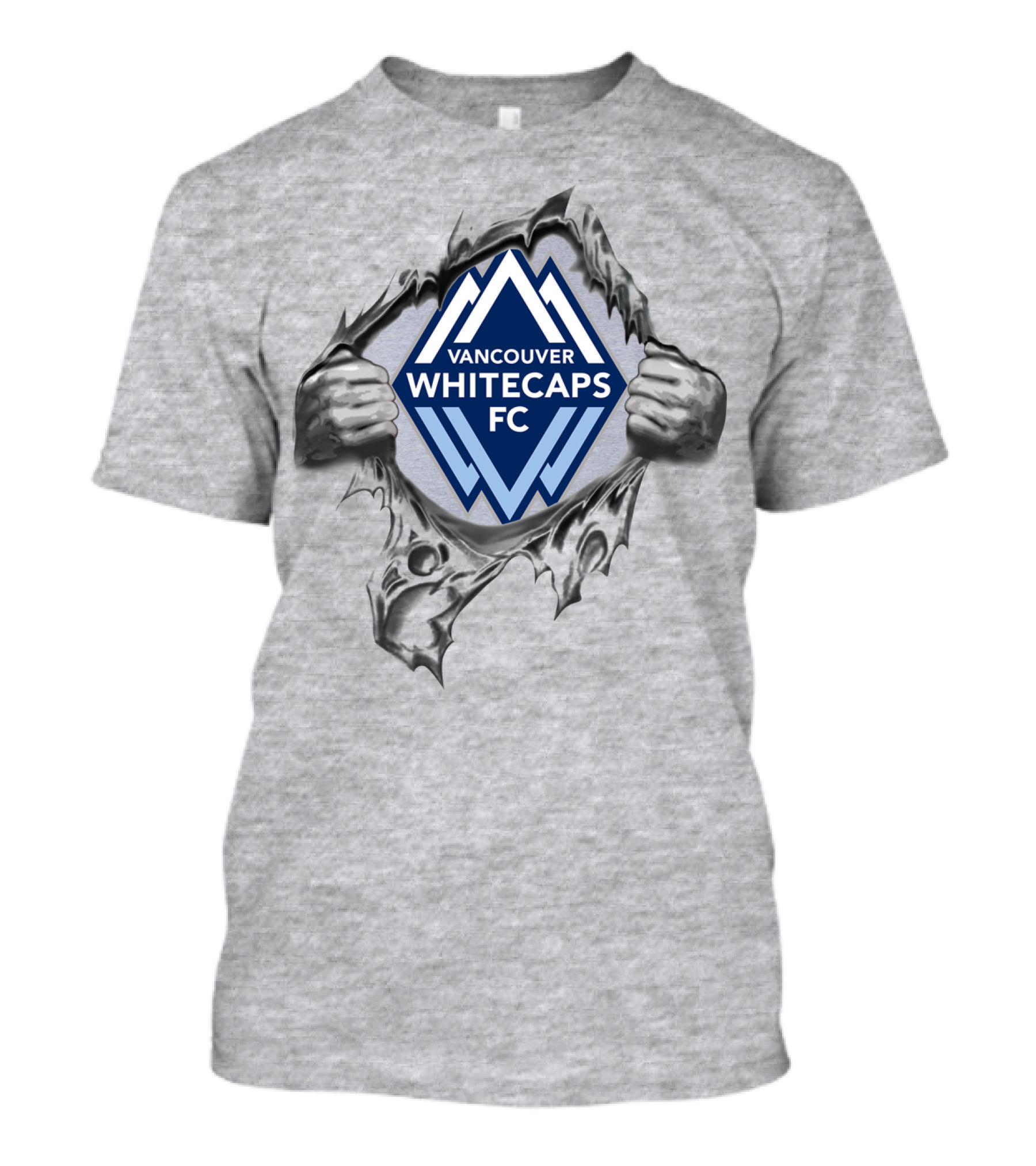 Vancouver Whitecaps Fc Logo Revealed By Ripped Metal Hands T-Shirt
