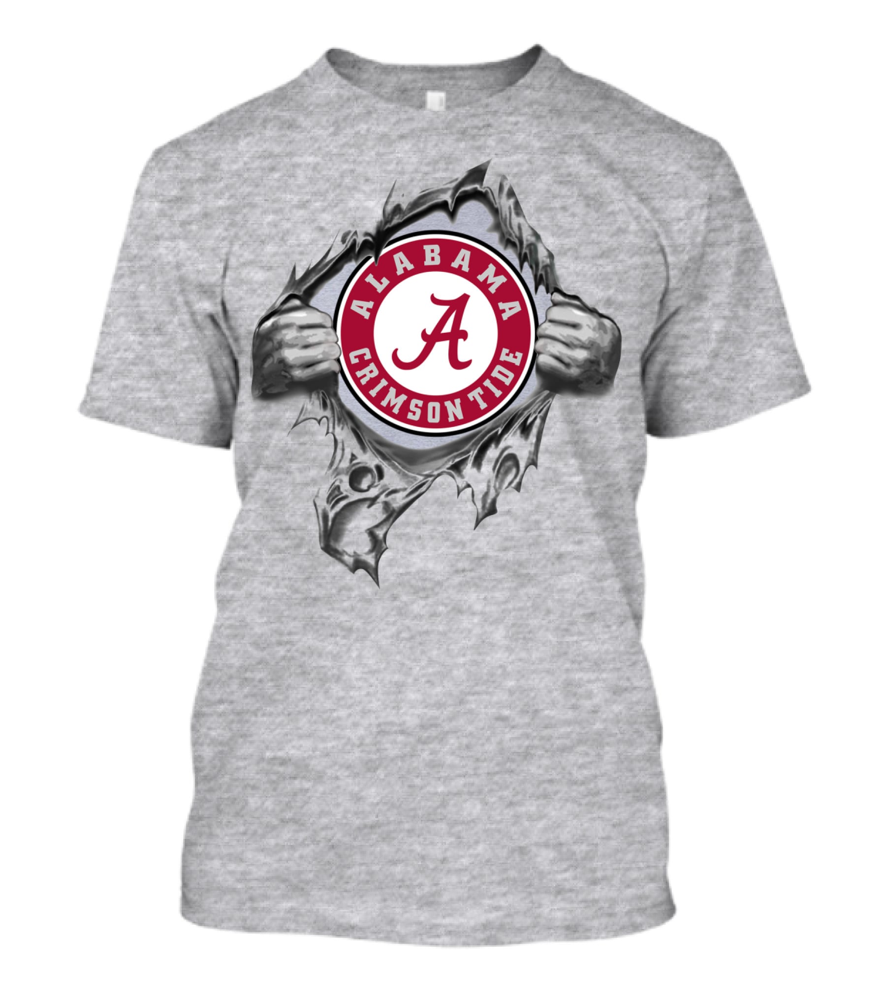 Alabama Crimson Tide A Symbol Revealed Through Torn Fabric T-Shirt