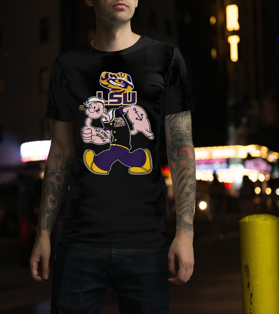 Lsu Tigers My Story Begins Popeye Character Anchors T-Shirt