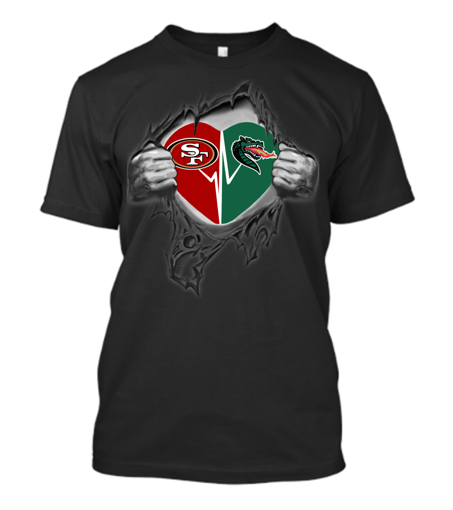 Uab Blazers 49ers Heartbeat Split T-Shirt