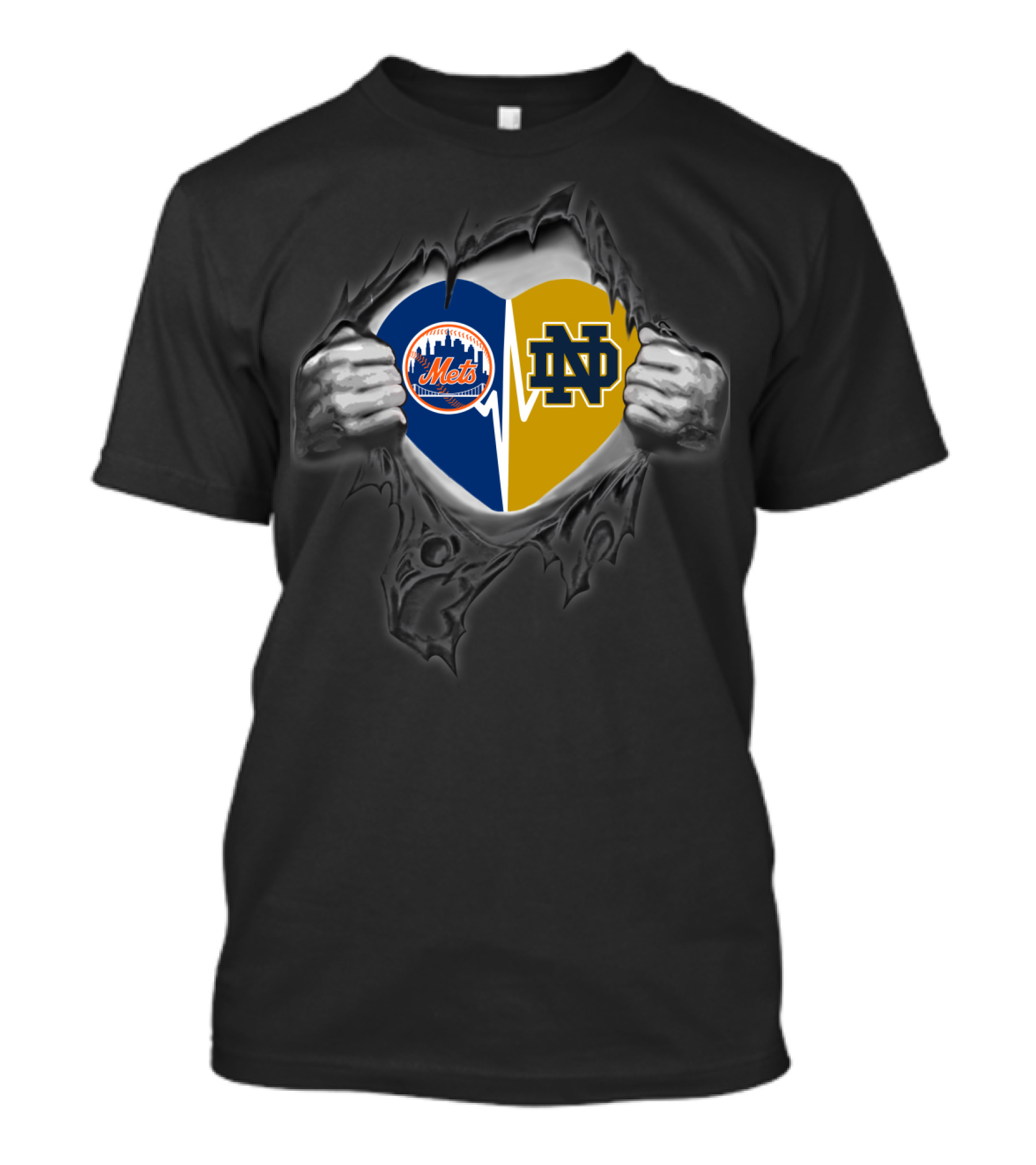 Mets Notre Dame Heart Symbol Collaboration T-Shirt
