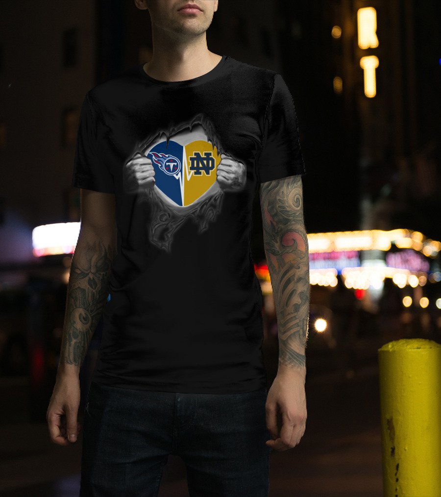 Titans Notre Dame Heart Logo Fusion T-Shirt