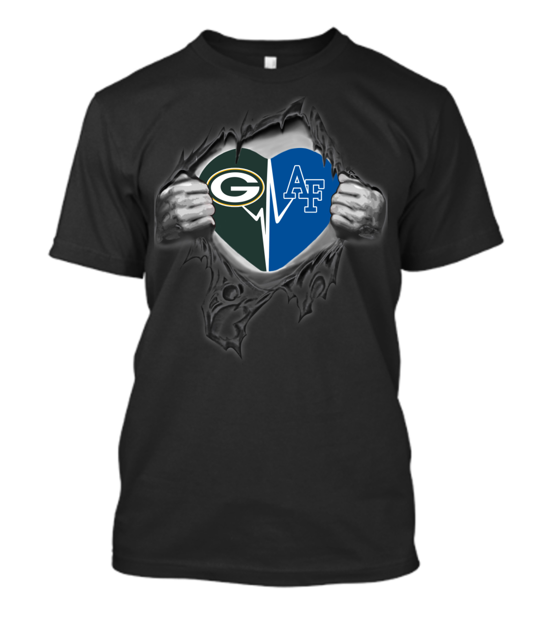 Packers Nfl Green Bay Air Force Falcons Heart T-Shirt