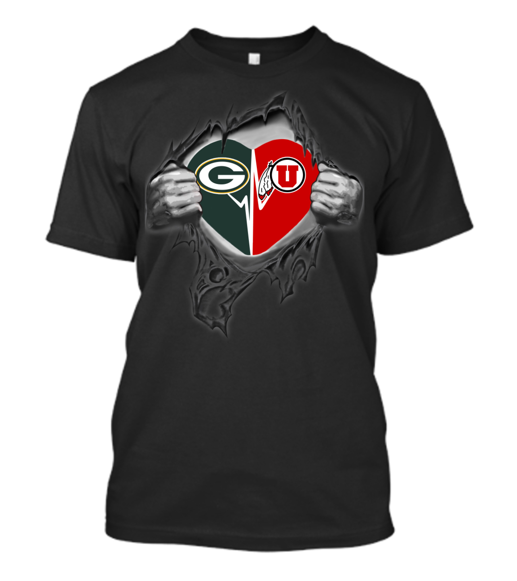 Packers Green Bay Heart Utah Utes Passion T-Shirt