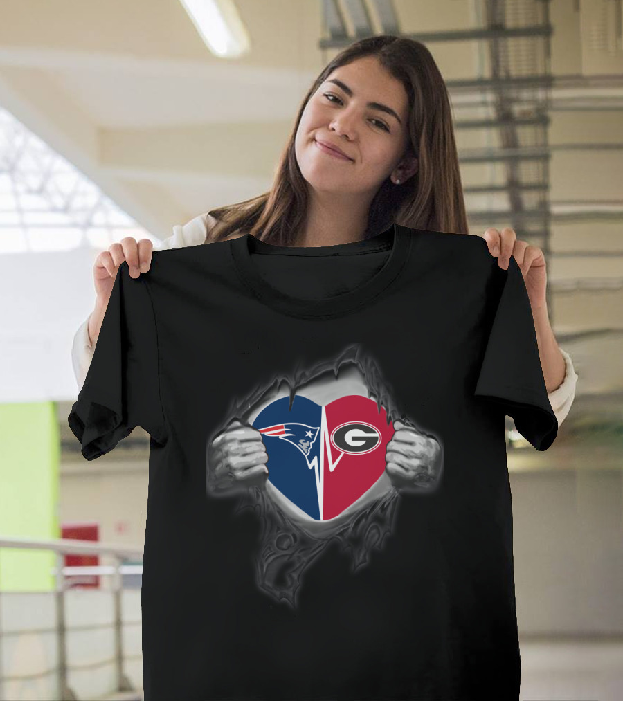 Patriots Georgia Bulldogs Heart T-Shirt