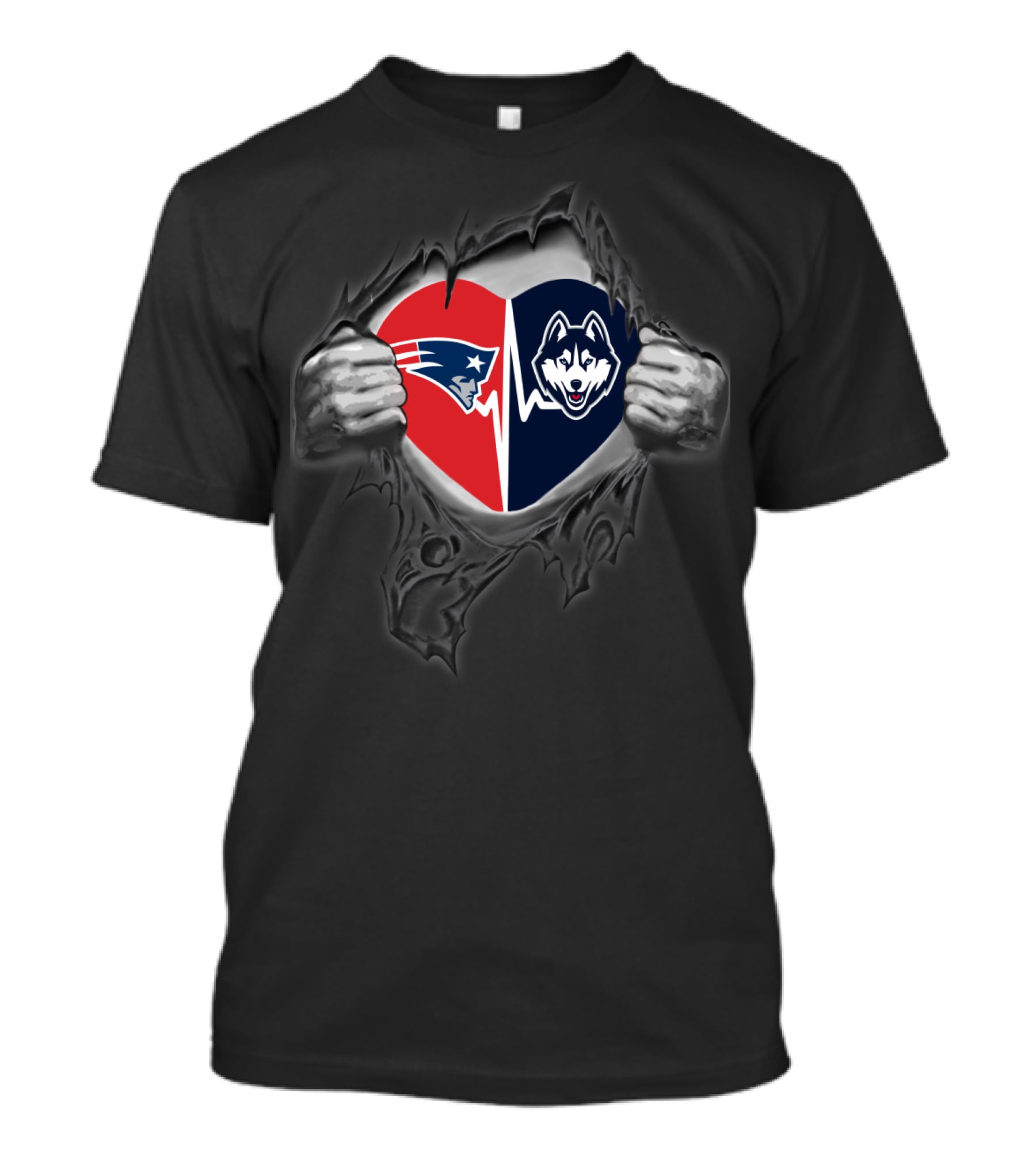 Patriots Heart Uconn Huskies Split T-Shirt
