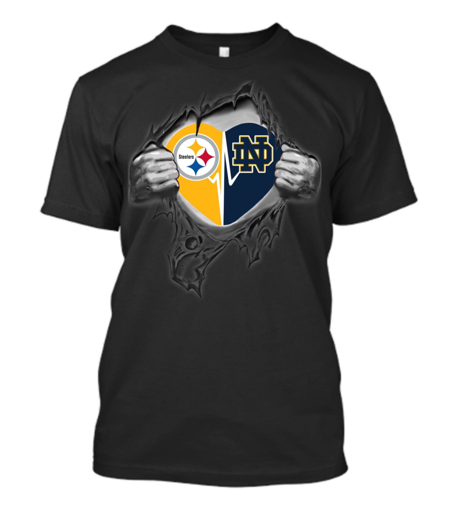 Steelers Notre Dame Heart Logo Fusion T-Shirt