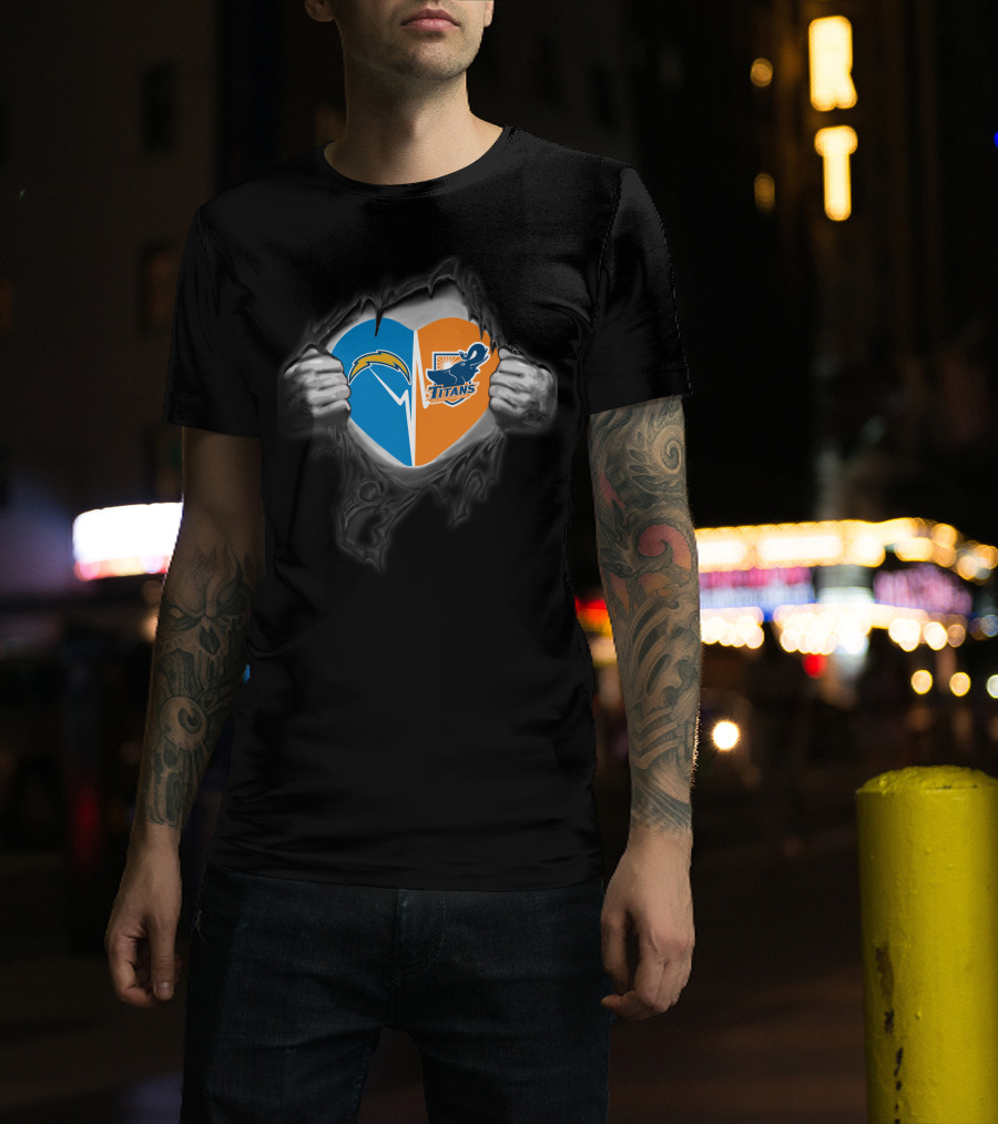Chargers Titans Heart T-Shirt