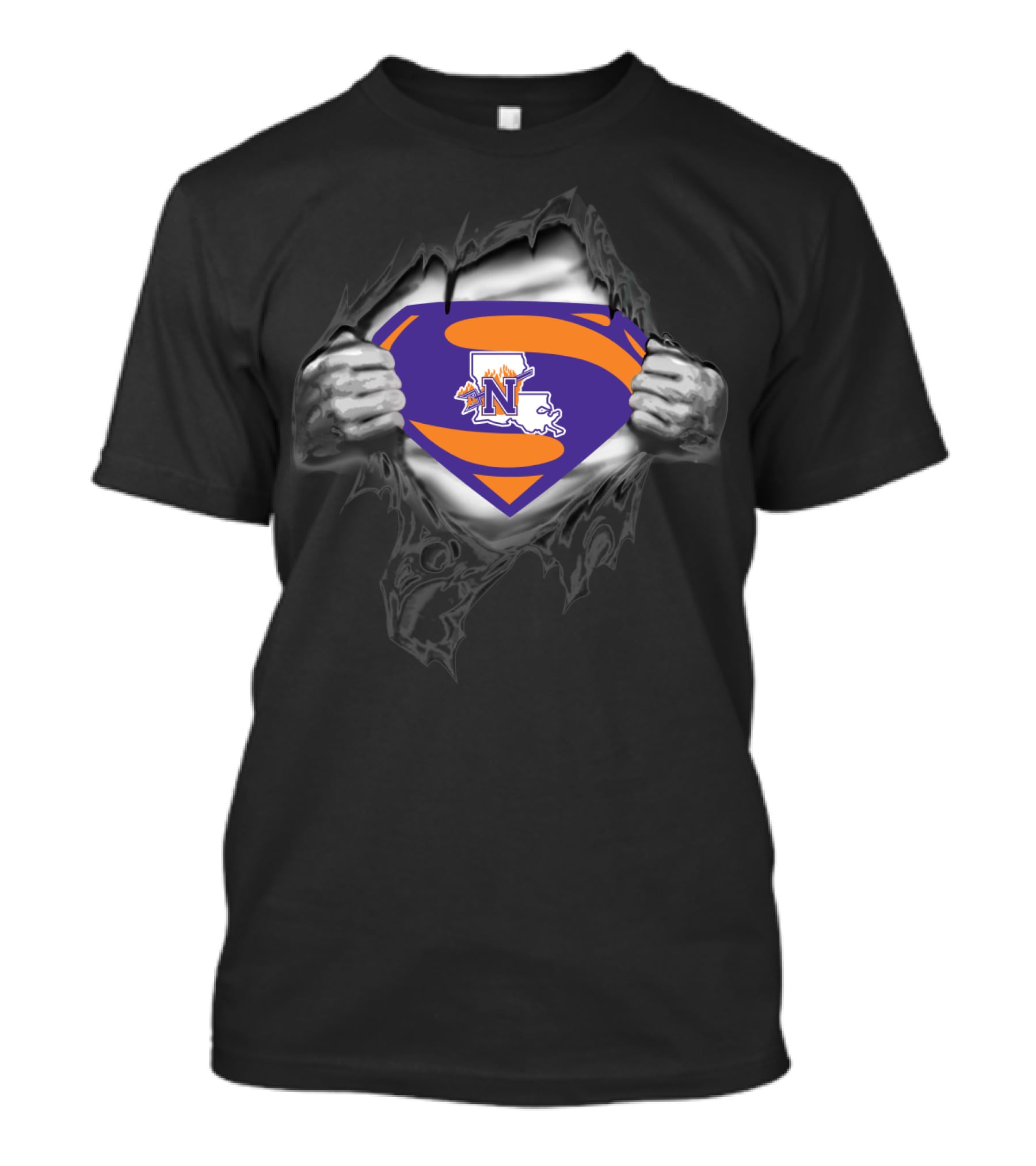 Northwestern State Demons Louisiana Logo Inside Superman Symbol T-Shirt