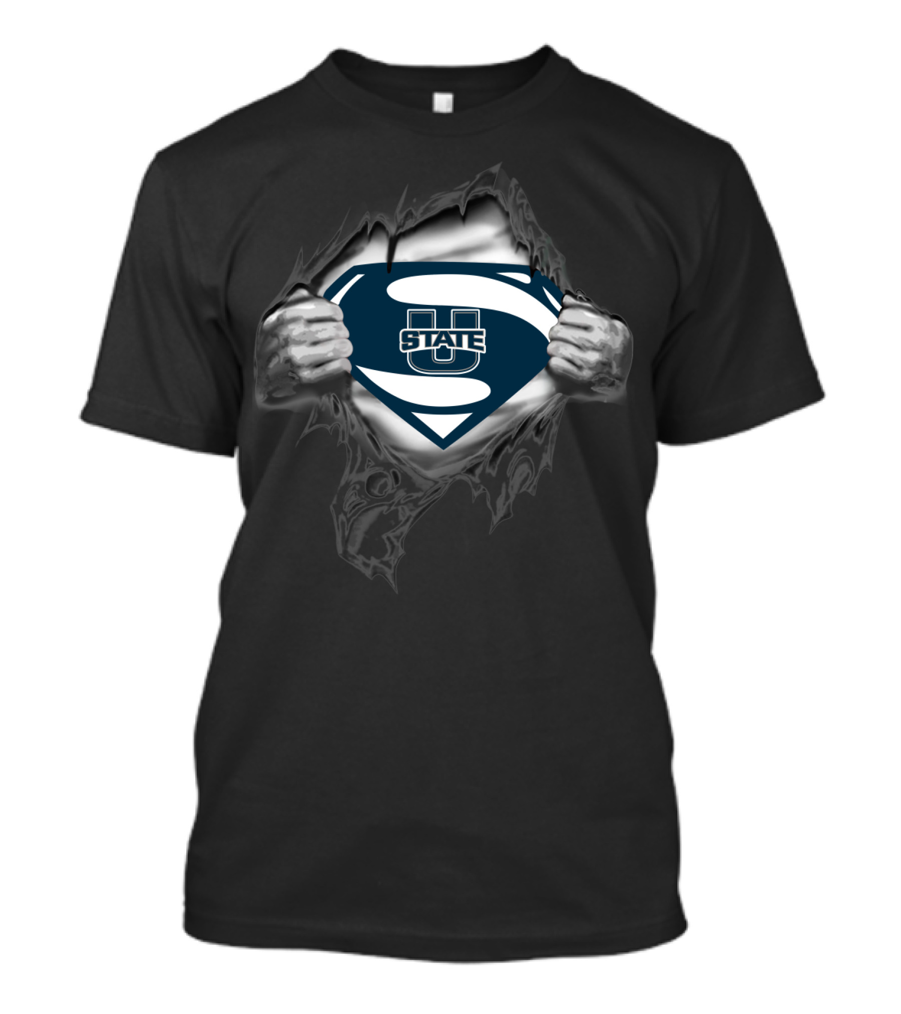 Utah State Aggies Superman Logo Torn T-Shirt