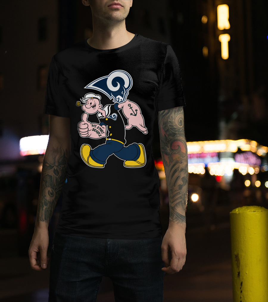 Popeye Thumbs Up Los Angeles Rams My Story Begins T-Shirt