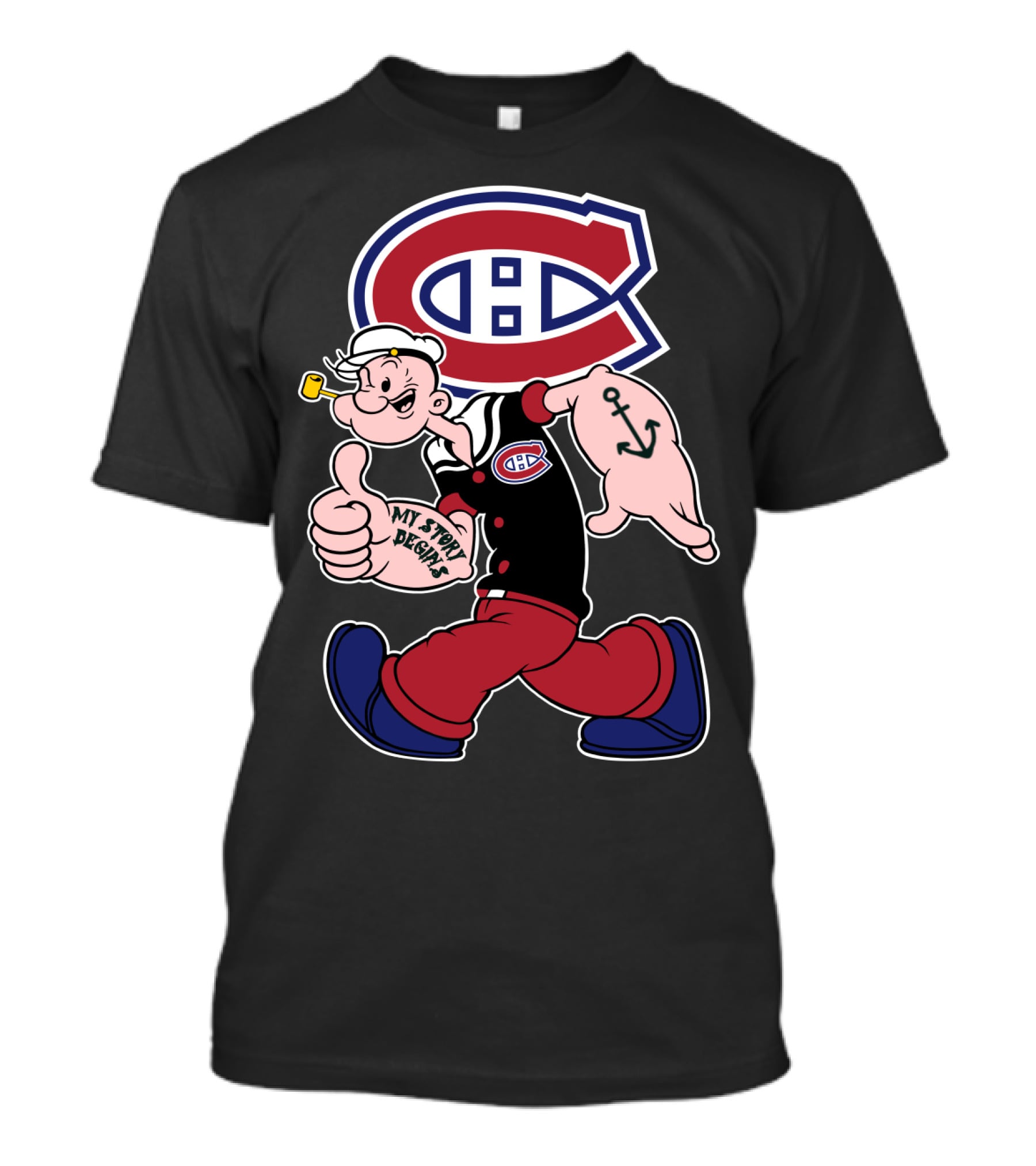 Montreal Canadiens Popeye My Story Begins T-Shirt