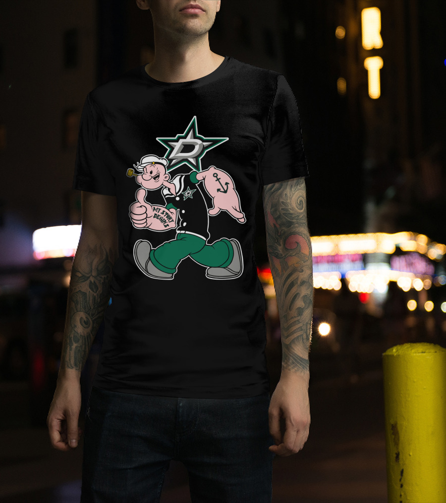My Story Designs Dallas Stars Popeye Anchor 82 T-Shirt