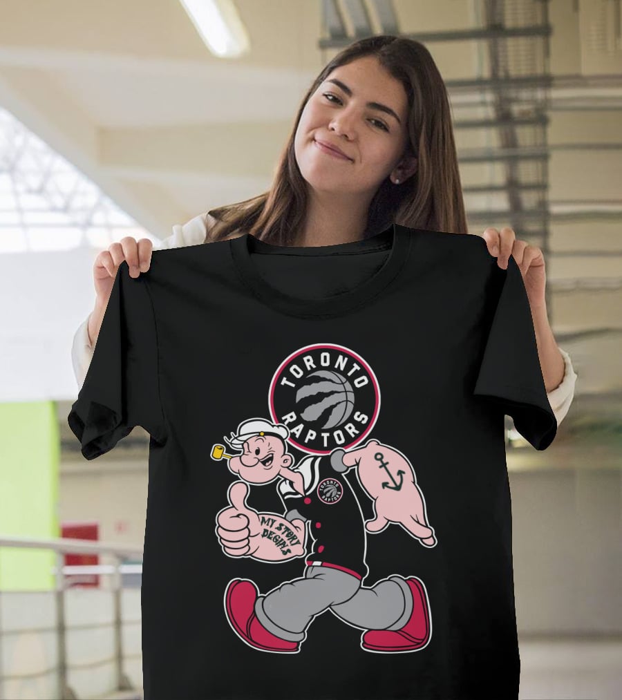 Toronto Raptors '95 My Story Begins Popeye T-Shirt