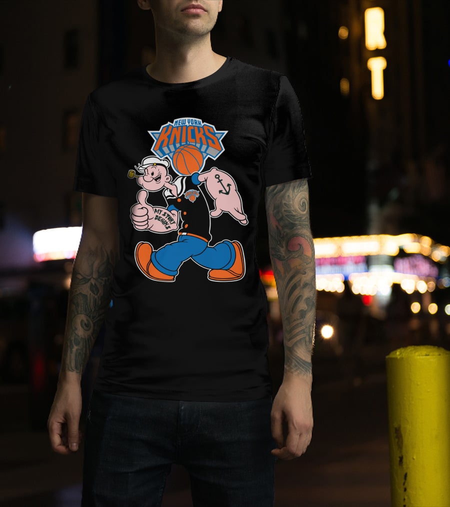 New York Knicks Popeye Cartoon Basketball Collaboration 103 T-Shirt