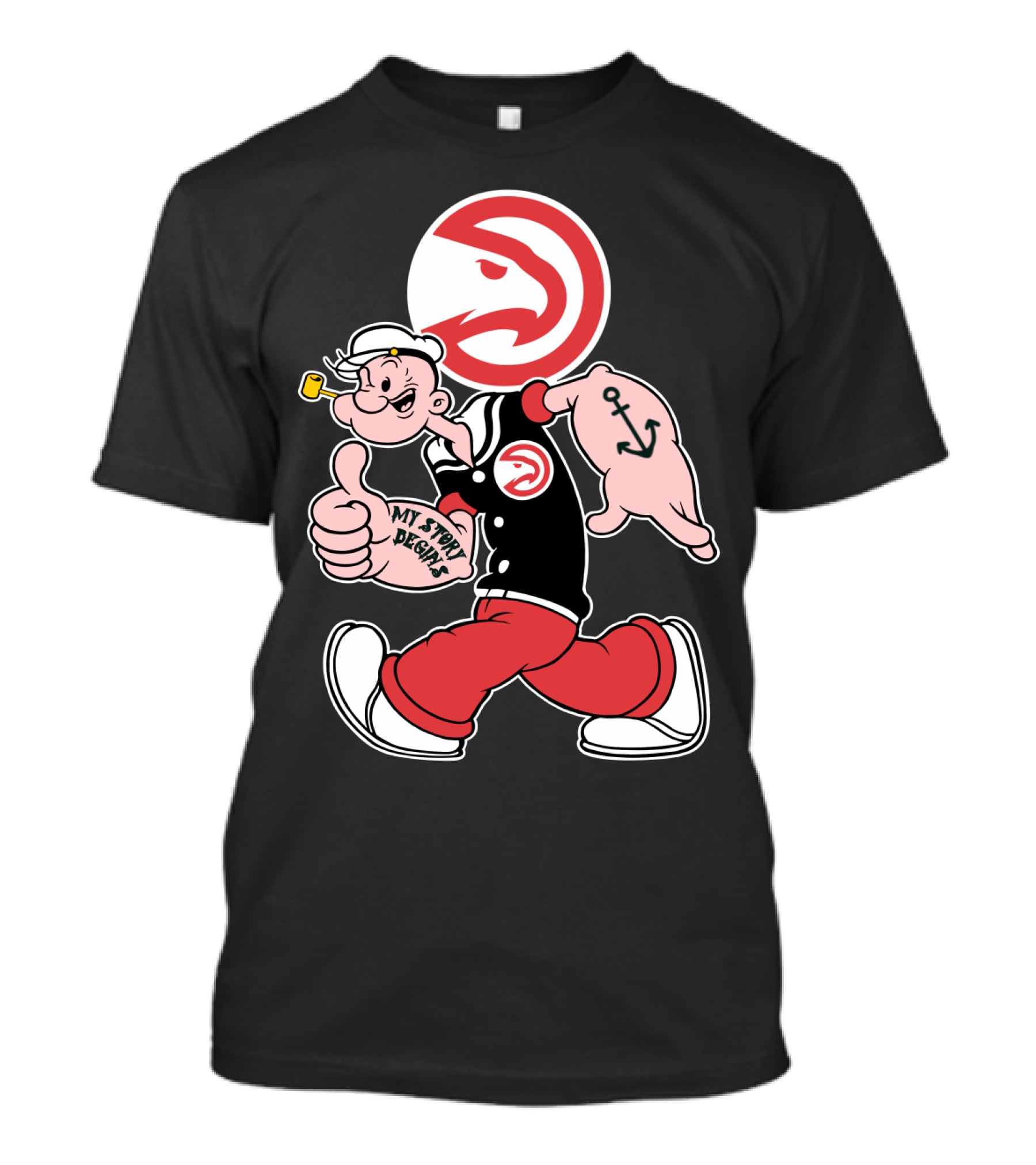 Atlanta Hawks Popeye Mashup My Story Designs T-Shirt