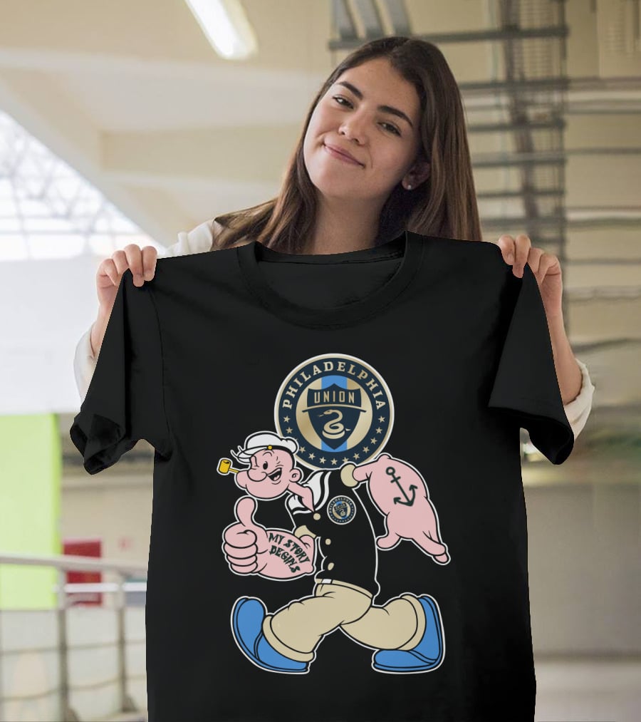 Philadelphia Union Popeye My Story Begins Soccer Badge T-Shirt
