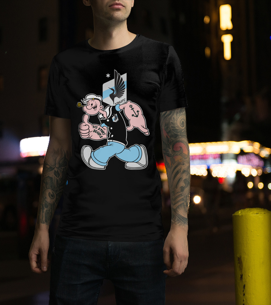 Minnesota United Fc Popeye My Story Designs Anchor T-Shirt