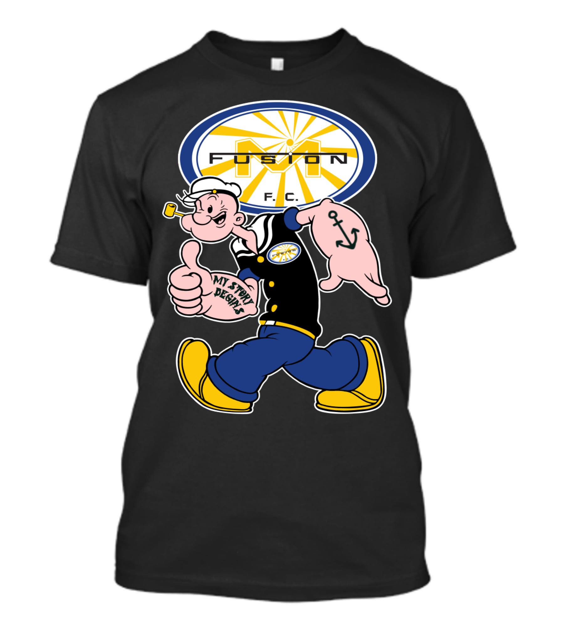 Fusion F.c. 137 Miami My Story Begins Anchor Sailor Character T-Shirt