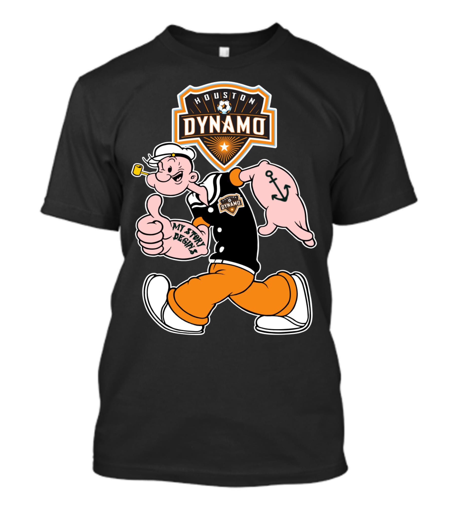 Houston Dynamo Soccer Club Popeye My Story Begins T-Shirt