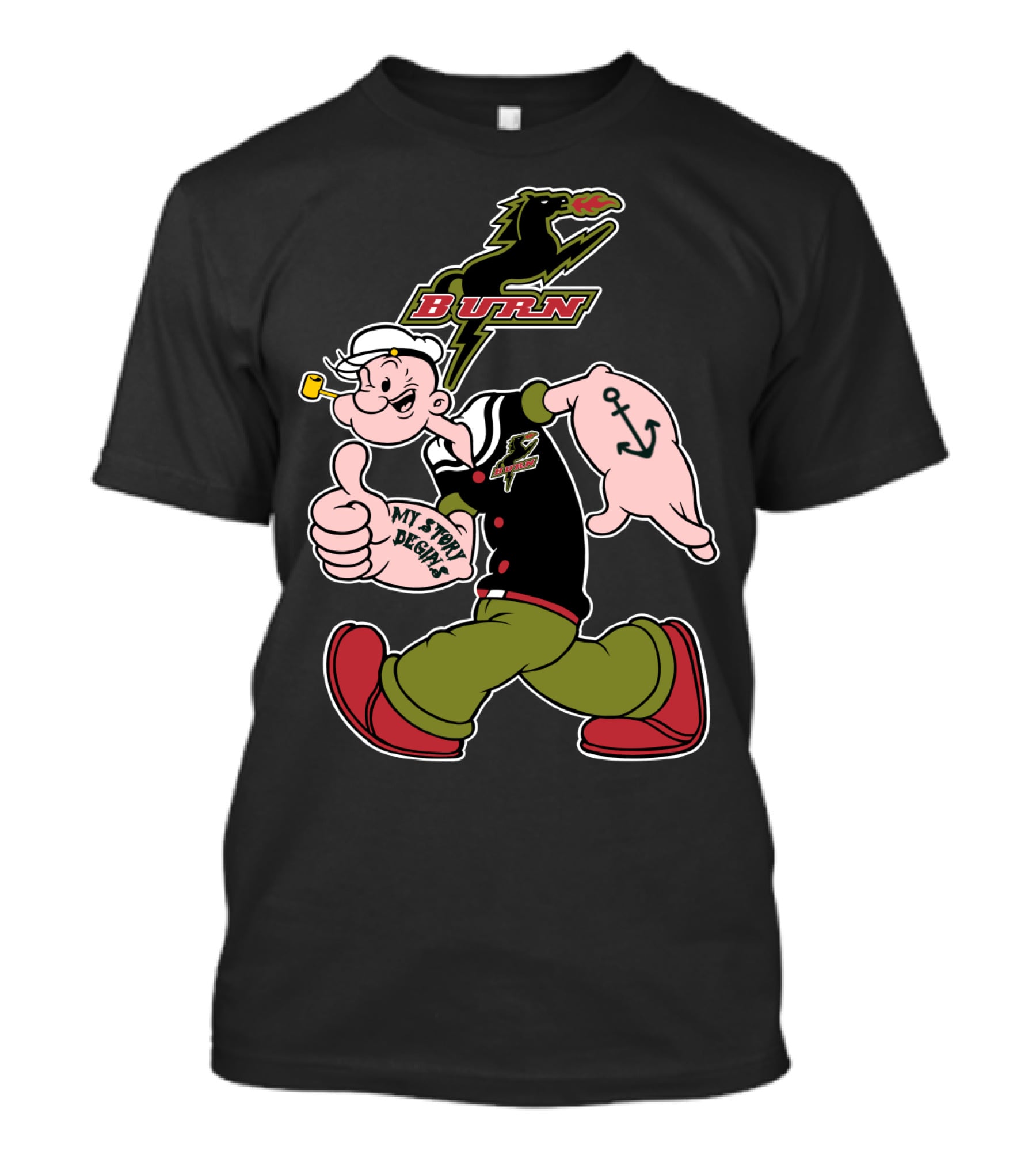 Burn 145 Dallas My Story Begins Sailor Pipe Anchor T-Shirt