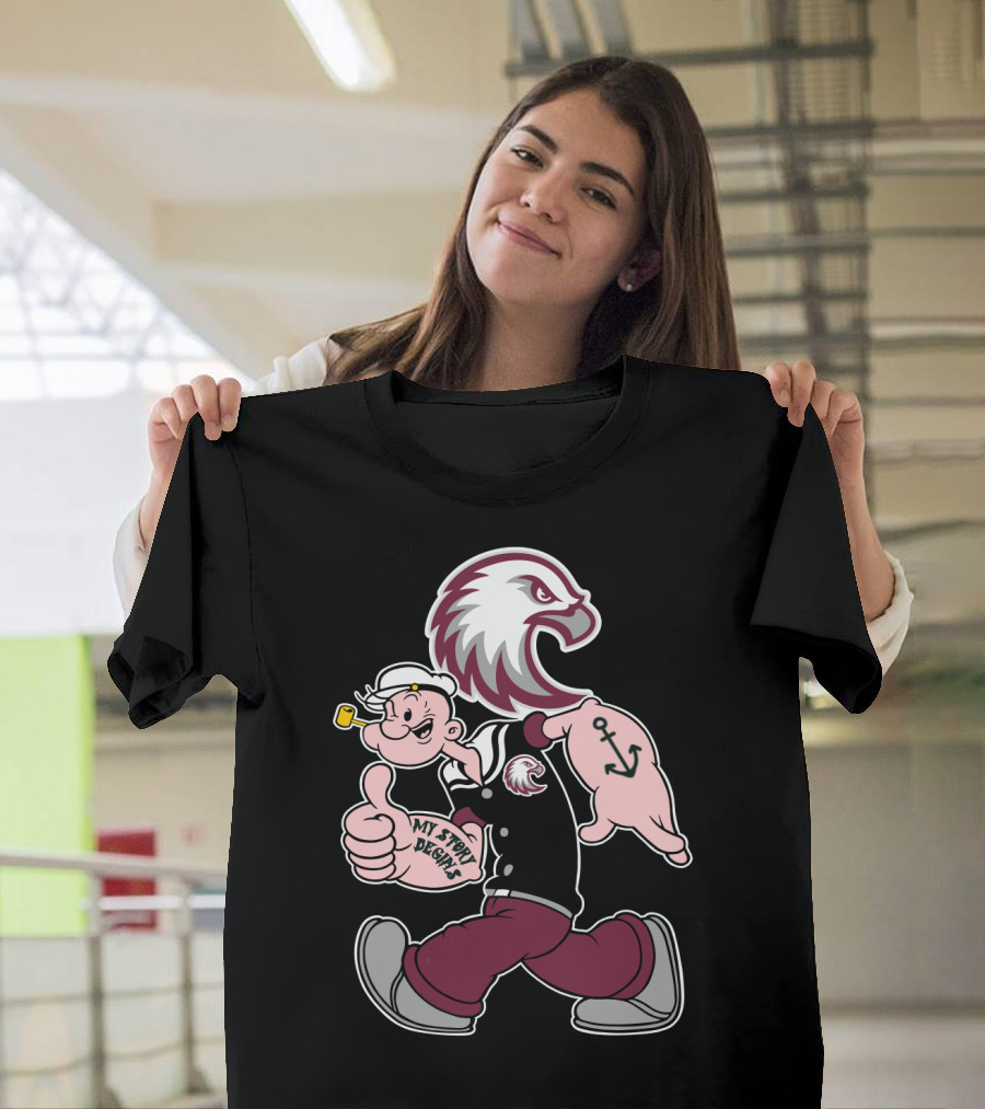 Augsburg Auggies My Story Designs Popeye Eagle Anchor T-Shirt